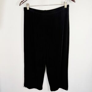 Chicos Travelers Black Women's Cropped Wide-Leg Pull-On Pants Size 2 Large